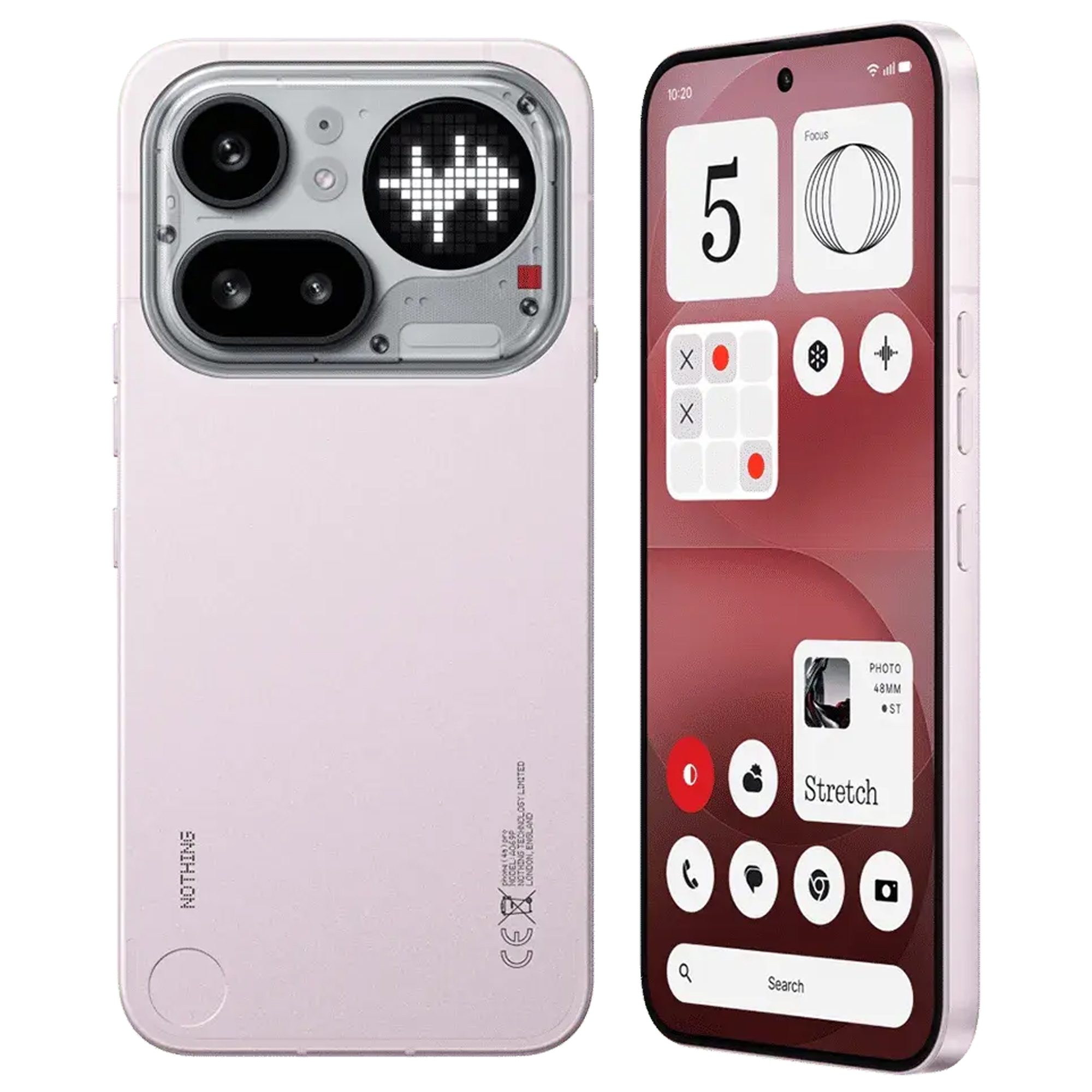 Nothing Phone 4a Pro - 12GB RAM & 256GB Storage | Pink Color model A069P Nothing Phone (4a) Pro 12+256 Pink front view - GharOne Nepal